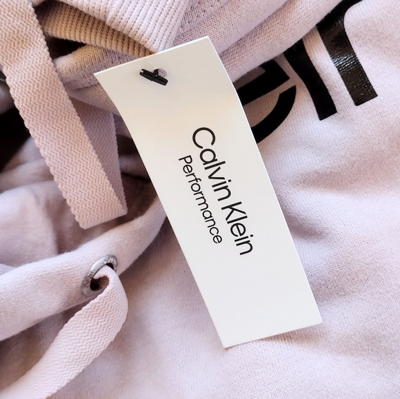 🌸 NWT Calvin Klein Light Pink Performance Crop Pullover Hoodie Sweatshirt Med - Picture 5 of 6